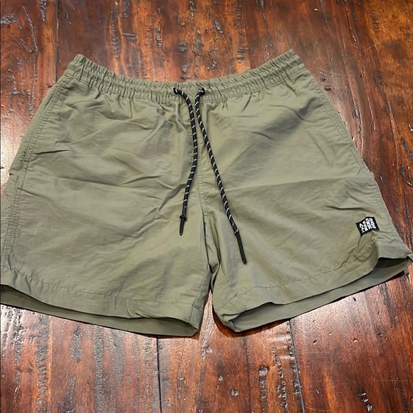 Olive Green Drawstring Shorts - Picture 1 of 2